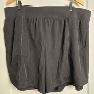 🆕️ Tek Gear Womens Plus 2X Black Mid Rise Multipurpose Workout Shorts Pockets